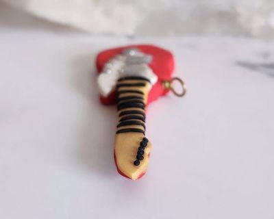 Alternate image for Miniature Electric Guitar Polymer Clay Pendant