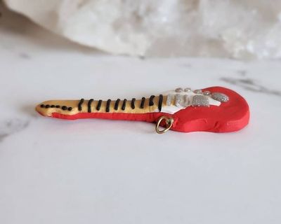 Alternate image for Miniature Electric Guitar Polymer Clay Pendant