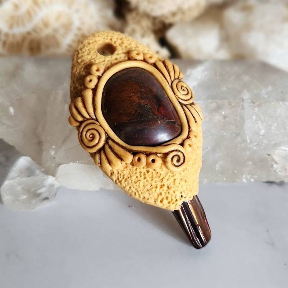 Root Chakra Polymer Clay Pendant