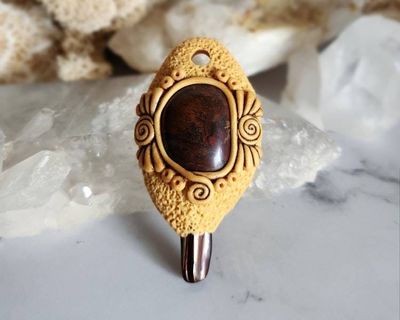 Alternate image for Root Chakra Polymer Clay Pendant