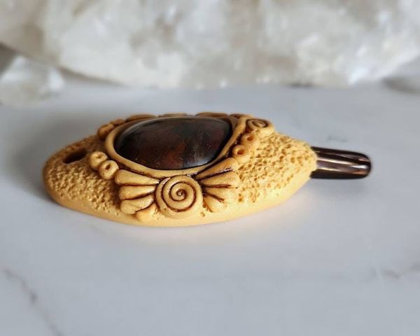 Alternate image for Root Chakra Polymer Clay Pendant