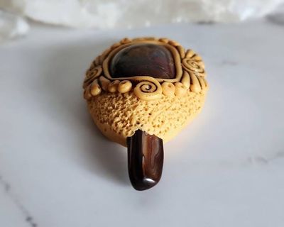 Alternate image for Root Chakra Polymer Clay Pendant