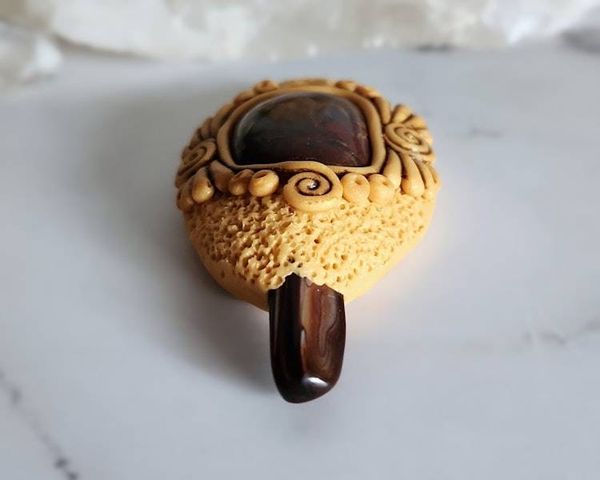 Alternate image for Root Chakra Polymer Clay Pendant