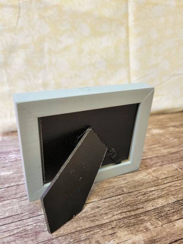 Alternate image for Handcrafted Seascape Miniature Cyanotype Photograph in Rustic Wooden Frame