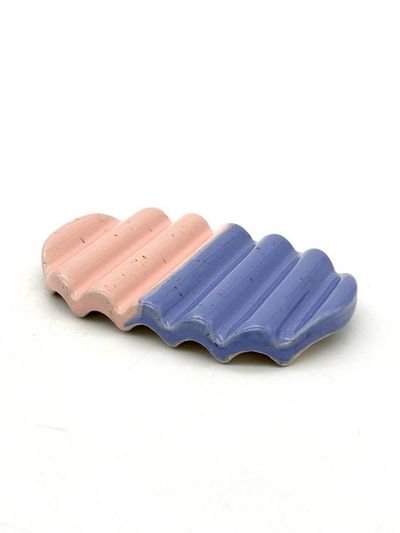 Main image for Squiggle Soap Dish in Colorblock Purple & Pink