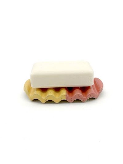 Alternate image for Squiggle Soap Dish in Colorblock Red & Yellow