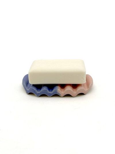 Alternate image for Squiggle Soap Dish in Colorblock Purple & Pink