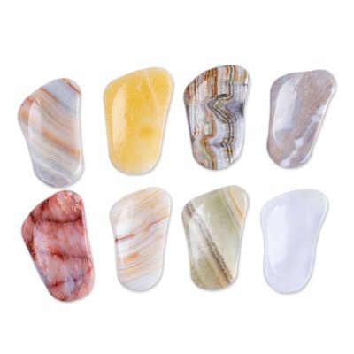 Alternate image for Mexican Set of 2 Reclaimed Marble Stress-Relieving Stones Gentle Caress