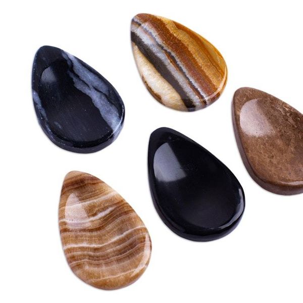 Alternate image for Drop-Shaped Stone Amulets Pair Black and White Drop