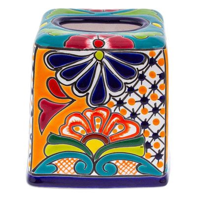 Alternate image for Handcrafted Talavera Hacienda Ceramic Tissue Box Cover Classic Convenience