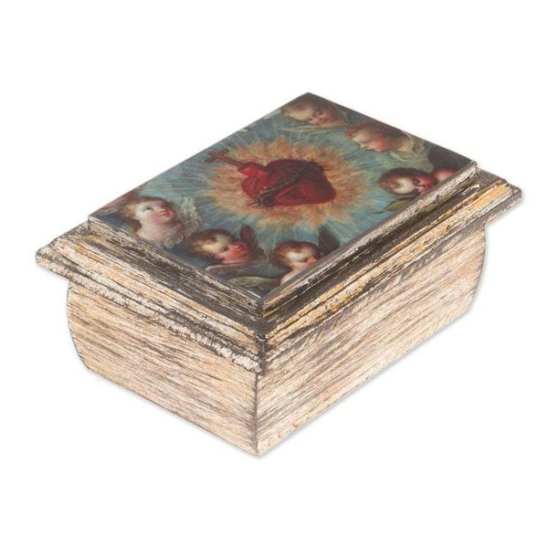 Alternate image for Decoupage Jewelry Box with Sacred Heart from Mexico Sacred Heart