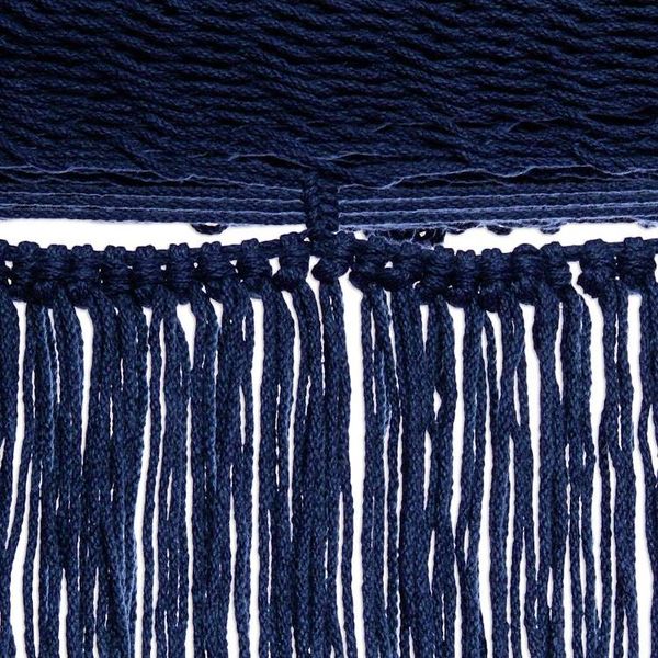 Alternate image for Fringed Navy Blue Cotton Hammock from Mexico Triple Navy Blue Cascade