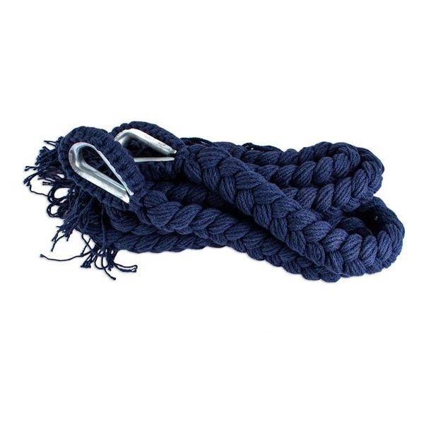Alternate image for Fringed Navy Blue Cotton Hammock from Mexico Triple Navy Blue Cascade
