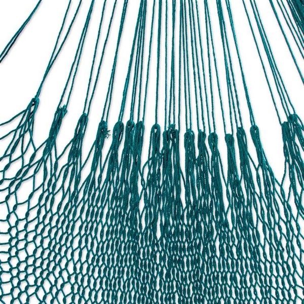 Alternate image for Teal Cotton Rope Hammock Double Uxmal Peacock