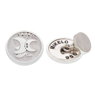 Alternate image for Minimalist Taurus Zodiac Silver Cufflinks Crafted in Mexico Taurus Totem