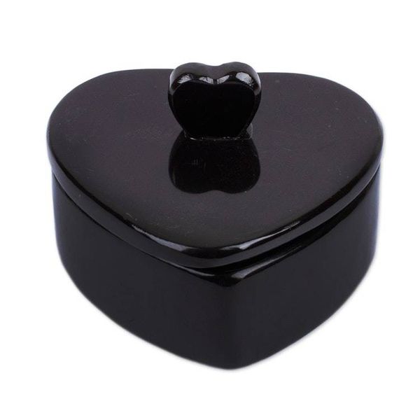 Alternate image for Heart-Themed Carved Black Marble Decorative Jewelry Box My Heart is Yours