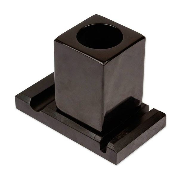 Alternate image for Handcrafted Marble Pencil Phone and Card Holder in Black Essentials in Place
