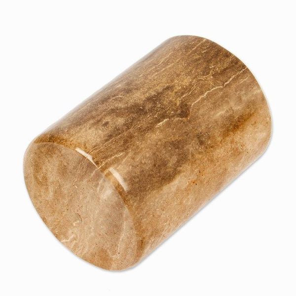 Alternate image for Artisan-Made Hand-Carved Natural Brown Marble Pencil Holder Professional Marble