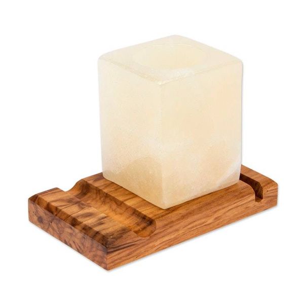 Alternate image for Marble Wood Pencil Holder with Slots for Phone and Cards All in Place