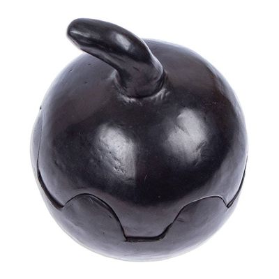 Alternate image for Mexican Barro Negro Pumpkin-Shaped Handmade Decorative Box Pumpkin