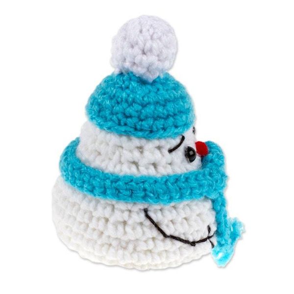 Alternate image for Crocheted Christmas Decorative Accent with Snowman Motif Cute Snowman