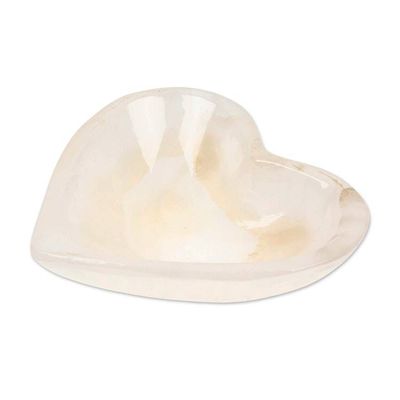 Alternate image for Romantic Heart-Shaped Hand-Carved Natural Marble Catchall White Heart
