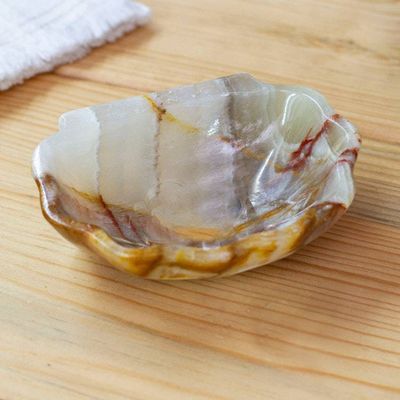 Alternate image for Seashell-Themed Hand-Carved Natural Marble Catchall Green Seashell