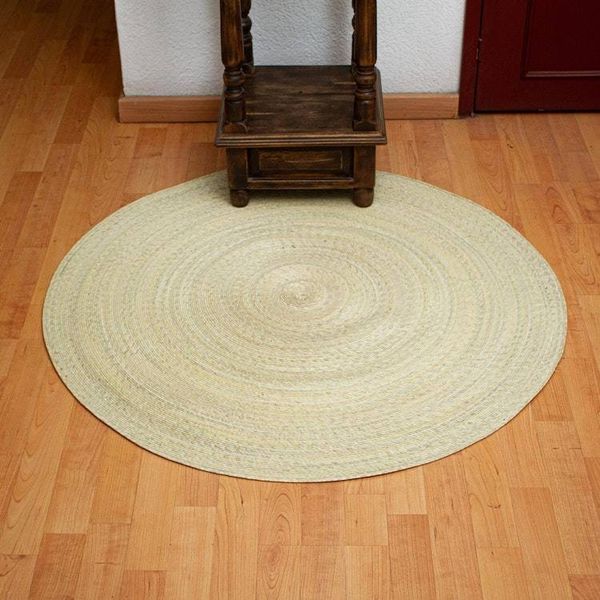 Alternate image for Single Layer Braided Palm Frond Accent Mat from Mexico Single Braided Circles