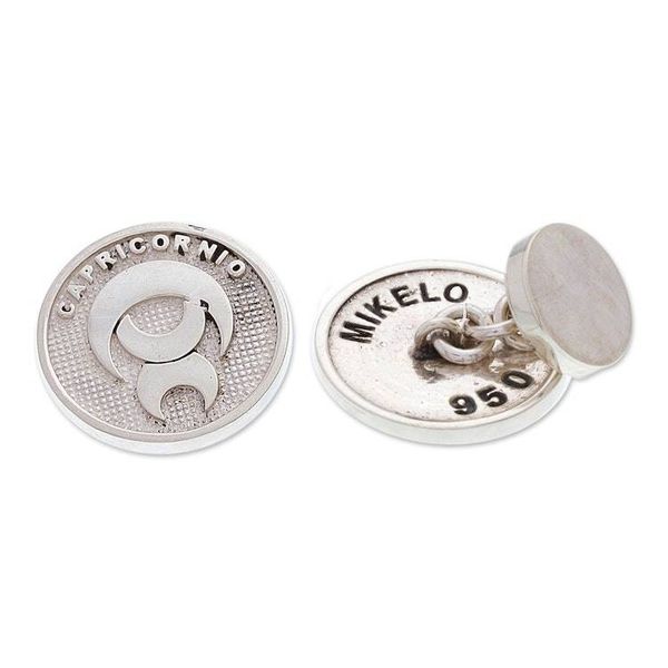 Alternate image for Mexican-Made Silver Cufflinks with Capricorn Zodiac Symbol Capricorn Totem
