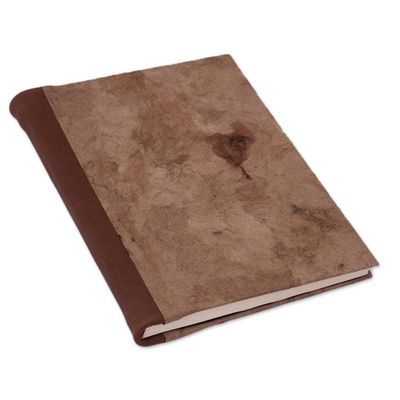 Alternate image for Leather Accent Recycled Paper Journal in Brown from Mexico Cherished Memories