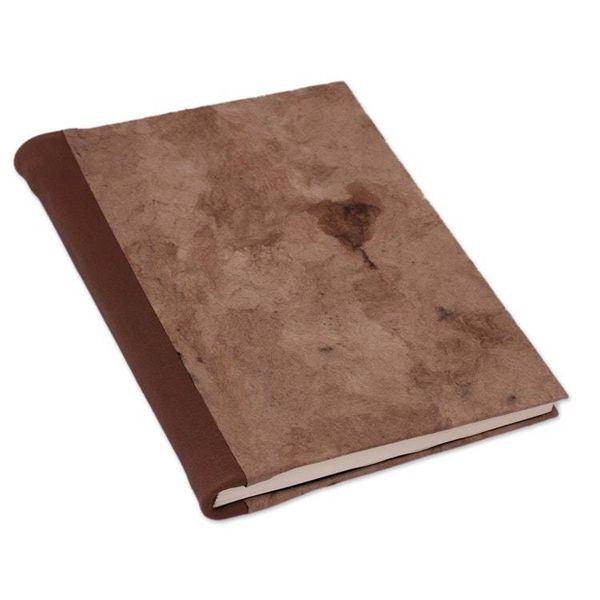 Alternate image for Leather Accent Recycled Paper Journal in Brown from Mexico Cherished Memories