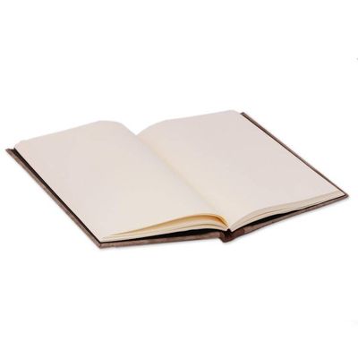 Alternate image for Leather Accent Recycled Paper Journal in Brown from Mexico Cherished Memories