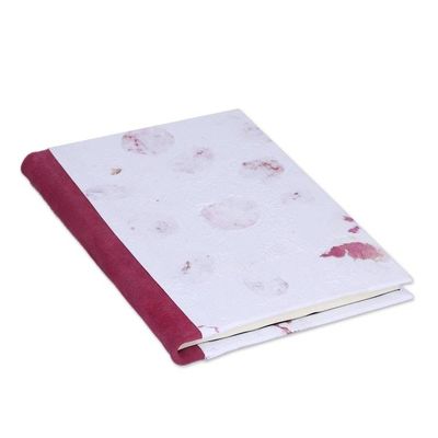 Alternate image for Recycled Paper Journal in White from Mexico Rosy Rain