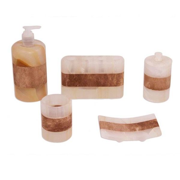Alternate image for Earth Tone 6 Piece Onyx Stone Bath Set from Mexico Natures Bath