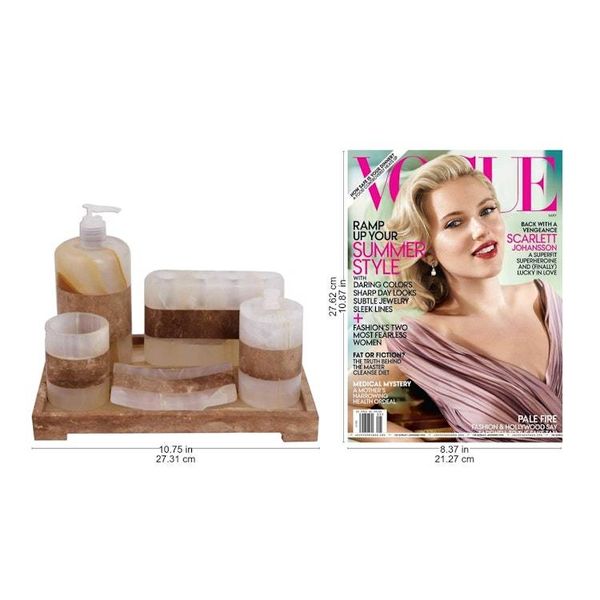 Alternate image for Earth Tone 6 Piece Onyx Stone Bath Set from Mexico Natures Bath
