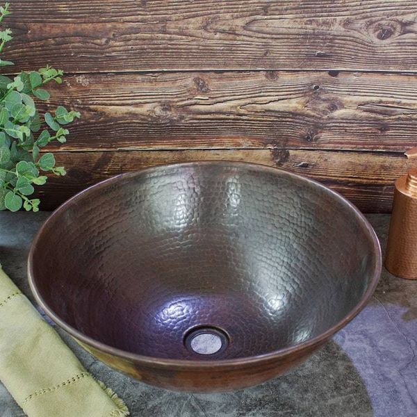 Alternate image for Handcrafted Upcycled Copper Sink with Hammered Finish Sophistication Renewed