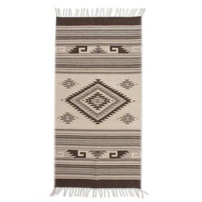 Alternate image for Diamond Sun Handloomed Zapotec Rug 2.5 X5 Mexico Mythic Sun