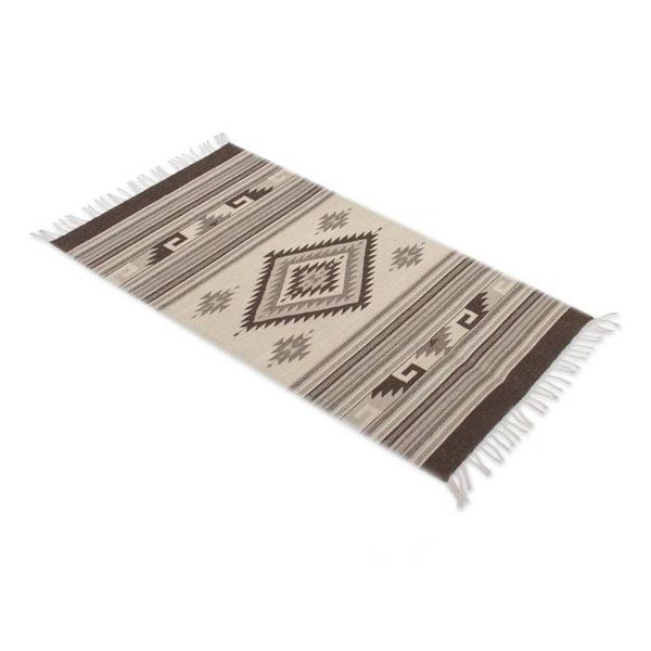 Alternate image for Diamond Sun Handloomed Zapotec Rug 2.5 X5 Mexico Mythic Sun