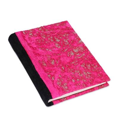 Alternate image for Recycled Paper Journal with Fuchsia Motifs from Mexico Fuchsia Delicacy