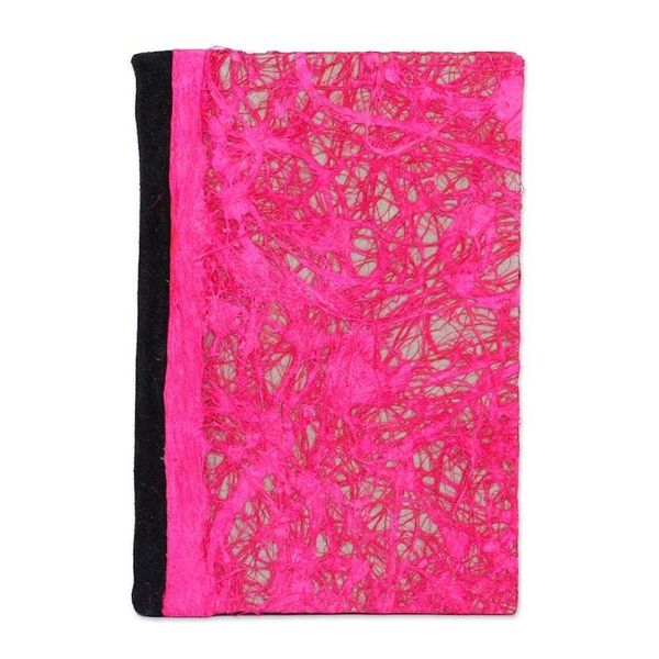 Alternate image for Recycled Paper Journal with Fuchsia Motifs from Mexico Fuchsia Delicacy