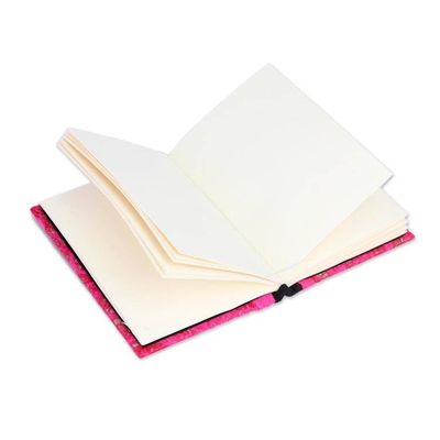 Alternate image for Recycled Paper Journal with Fuchsia Motifs from Mexico Fuchsia Delicacy