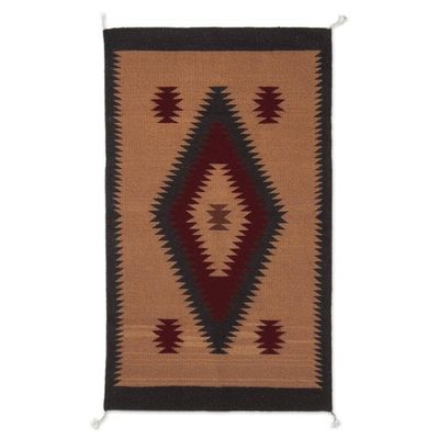 Primary image for 100 Wool Area Rug in Red Black and Tan with Diamonds 2x3 Desert Diamonds