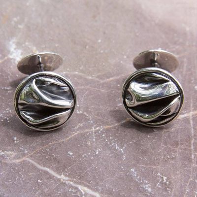 Alternate image for Unique Modern Fine Silver Cufflinks The Sierra