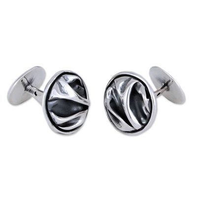 Alternate image for Unique Modern Fine Silver Cufflinks The Sierra