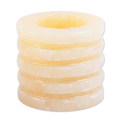 Alternate image for Hand Crafted Onyx Pillar Tealight Candle Holder Glowing Pillar
