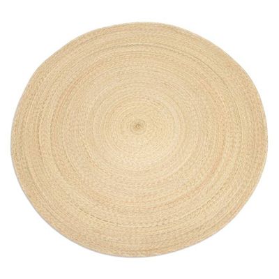 Alternate image for Double Layer Braided Palm Frond Accent Mat from Mexico Double Braided Circles