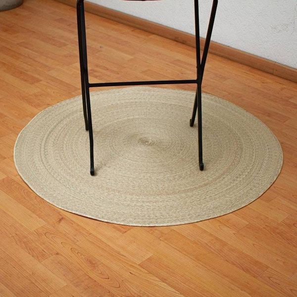 Alternate image for Double Layer Braided Palm Frond Accent Mat from Mexico Double Braided Circles