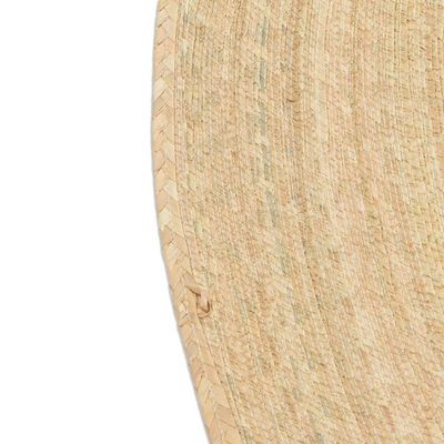 Alternate image for Double Layer Braided Palm Frond Accent Mat from Mexico Double Braided Circles