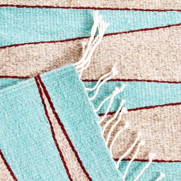 Alternate image for Hand Woven Aqua and Beige Area Rug 2x3 High Sierras