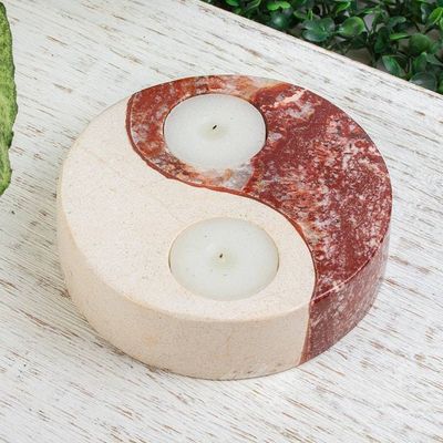Alternate image for Natural Marble Yin and Yang Tealight Holder Yin and Yang